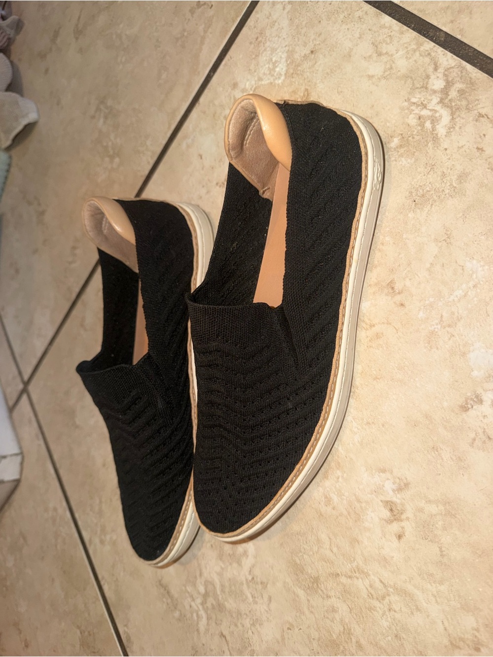 Women's UGG Black Slip-On Sneakers with Tan